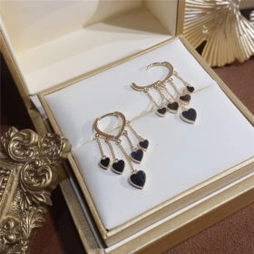 Black Long Tassel Earrings - image 5