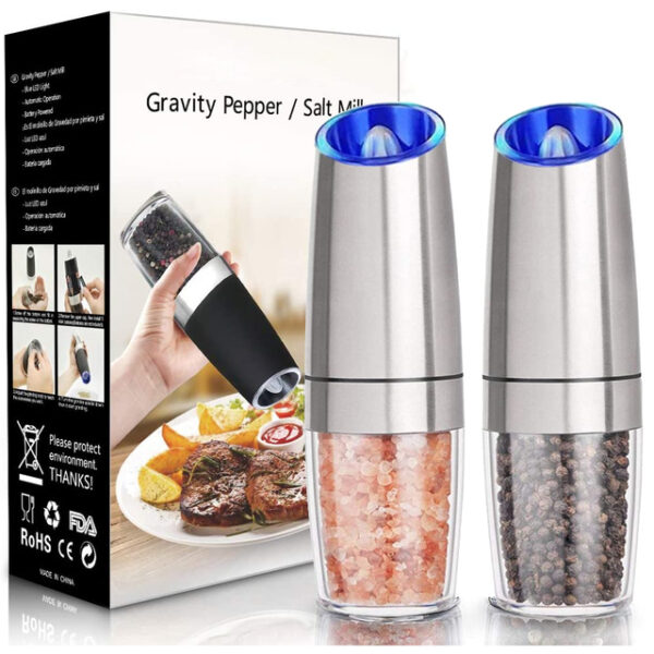 MLIA Set Electric Pepper Mill Stainless Steel Automatic Gravity Induction Salt and Pepper Grinder Kitchen Spice 1.jpg 640x640 1