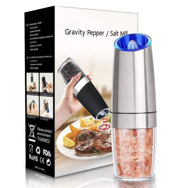 MLIA Set Electric Pepper Mill Stainless Steel Automatic Gravity Induction Salt and Pepper Grinder Kitchen Spice 3.jpg 640x640 3