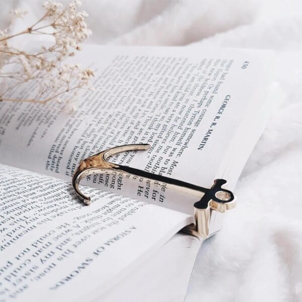 Metal Anchor Bookmark Creative Page njide maka ụmụ akwụkwọ Ịgụ akwụkwọ onyinye ngụsị akwụkwọ ụlọ akwụkwọ ọfịs 3