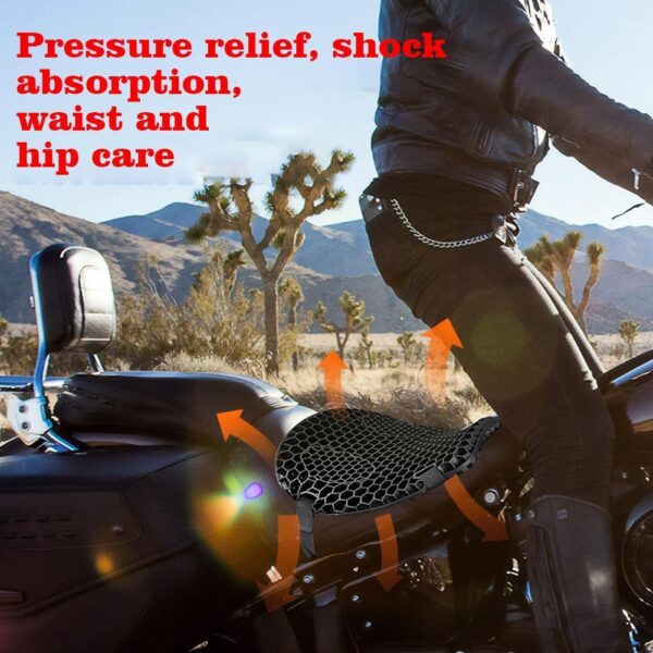 Sjedalo motocikla Univerzalno zračno udobno gel jastuk sa saćem Navlaka za motocikl Jastuk za ublažavanje udara amortizera 1