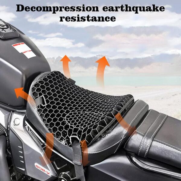 Motorcycle Seat Universal Air Comfort Gel Honeycomb Cushion Motorcycle Cover Shock Absorbing Pressure Relief Pillow Cushion 2