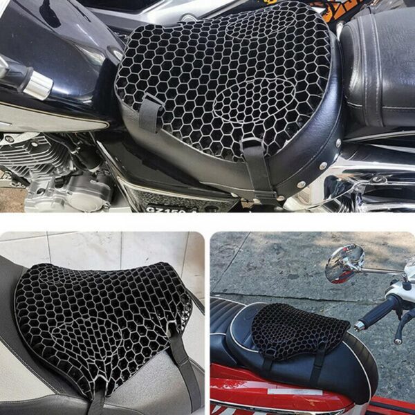 Motorcycle Seat Universal Air Comfort Gel Honeycomb Cushion Motorcycle Cover Shock Absorbing Pressure Relief Pillow Cushion 3