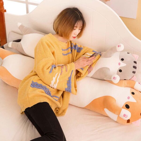 NEW Cute Plush Cat Doll Soft Stuffed Kitten Pillow Children Knee Pillows Sleep Long Plush Toys 4