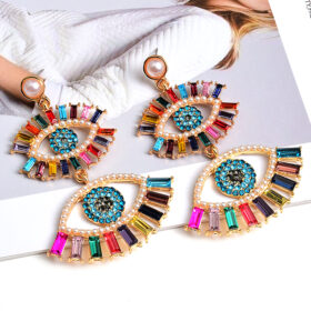 Devil's Eye Long Pearl Earrings - image 4