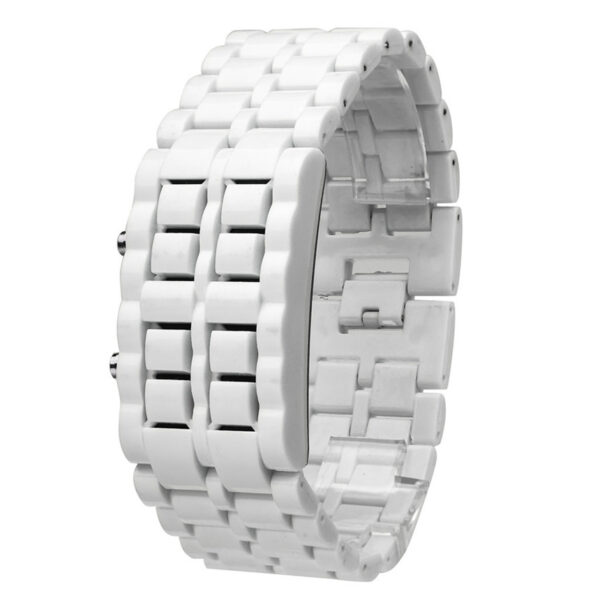 New Iron Samurai Metal Bracelet LAVA Watch LED Digital Watches Hour Men Women Mens Watches Top 2