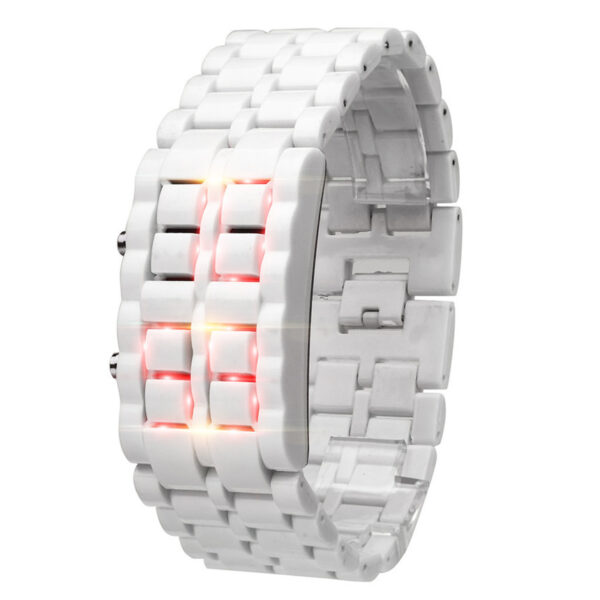 New Iron Samurai Metal Bracelet LAVA Watch LED Digital Watches Hour Men Women Mens Watches Top 3