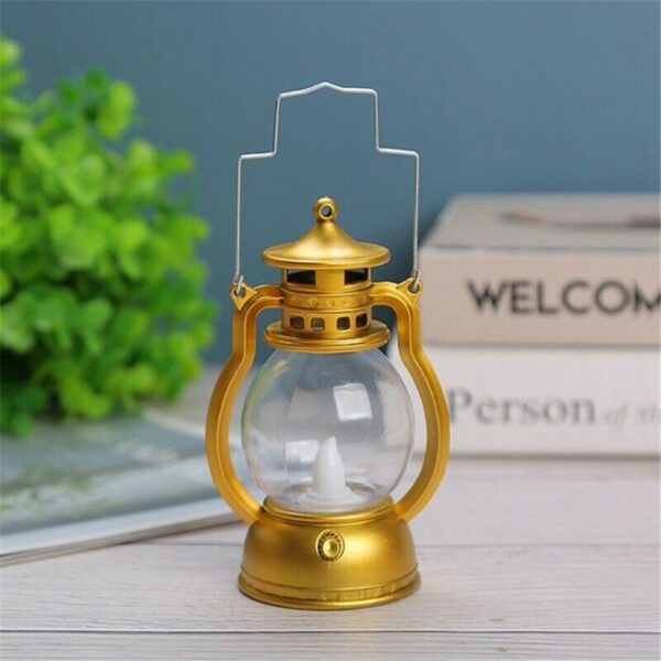 New Peculiar Antique Small Oil Lamp Portable Home Decoration Night Light Party Festival Battery Powered Indoor 3