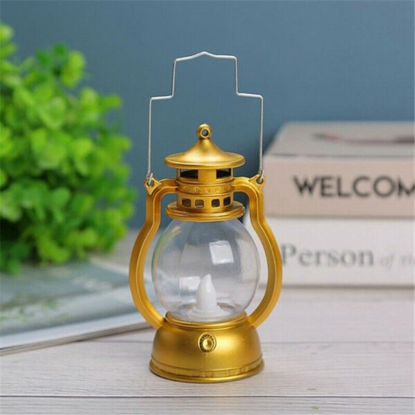 New Peculiar Antique Small Oil Lamp Portable Home Decoration Night Light Party Festival Battery Powered Indoor 3