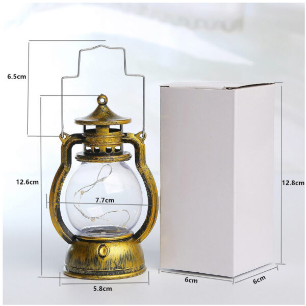 New Peculiar Antique Small Oil Lamp Portable Home Decoration Night Light Party Festival Battery Powered Indoor 5