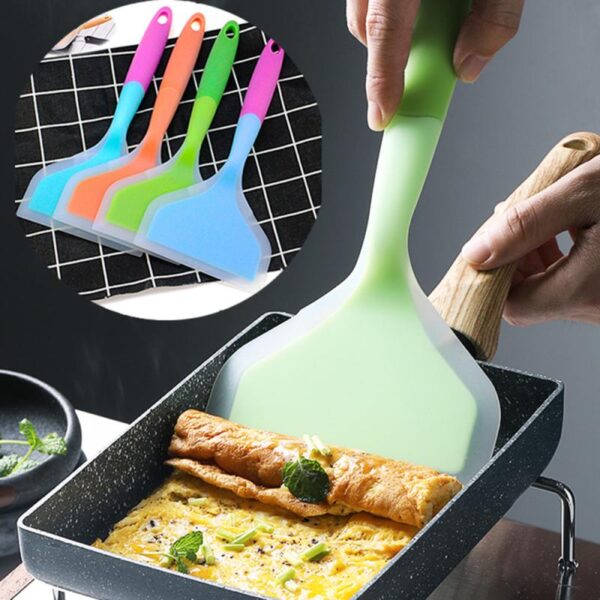 Non Stick Frying Spatula Egg Fish Silicone Frying Pan Scoop Fried Shovel Frying Pan Tool Kitchenware