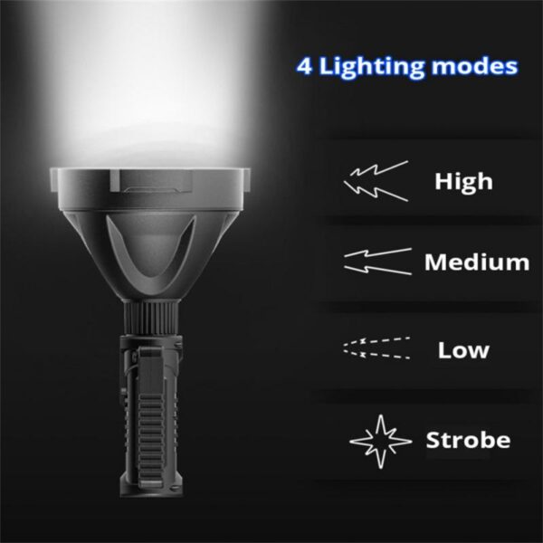 P50 P90 Strong Light Searchlight Rechargeable Portable Lamp Outdoor Multifunctional Lighting LED Flashlight Long distance Waterp 2