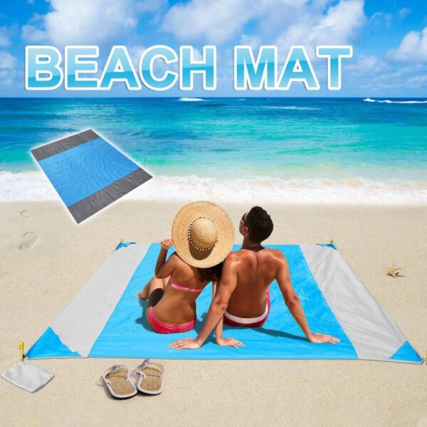 Sand Beach Mat Foldable Waterproof Washable Moistureproof Beach Blanket for Beaches Camping Hiking Picnic outdoor 4