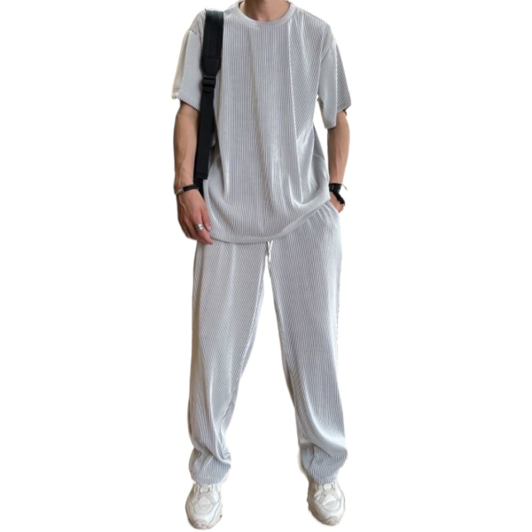 Short Sleeve Pants Tracksuit Men Gym 2022 Summer New Light Thin Suit Men s Handsome Korean 1