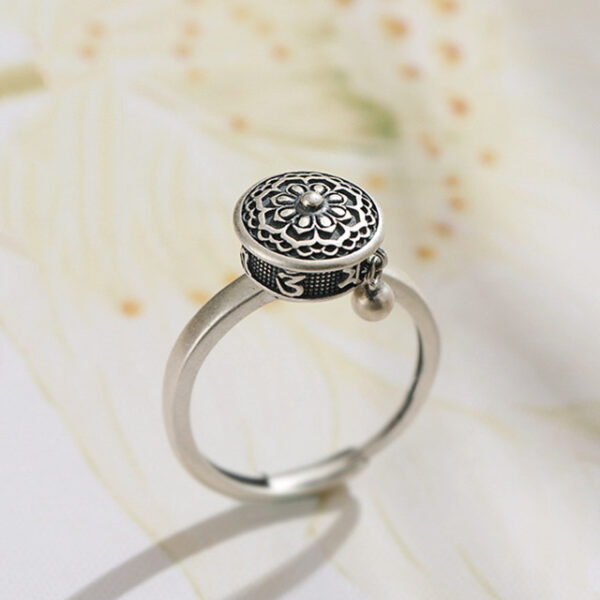 Spinning Traditional Lotus Anxiety Rings For Women Vintage Finger Ring 2022 Trend Rotatable Anti Stress