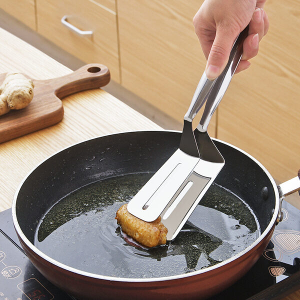 Stainless Steel Frying Shovel Clip Multifunctional Steak BBQ Tongs Frying Fish Spatula Clip Bread Clip Household 2