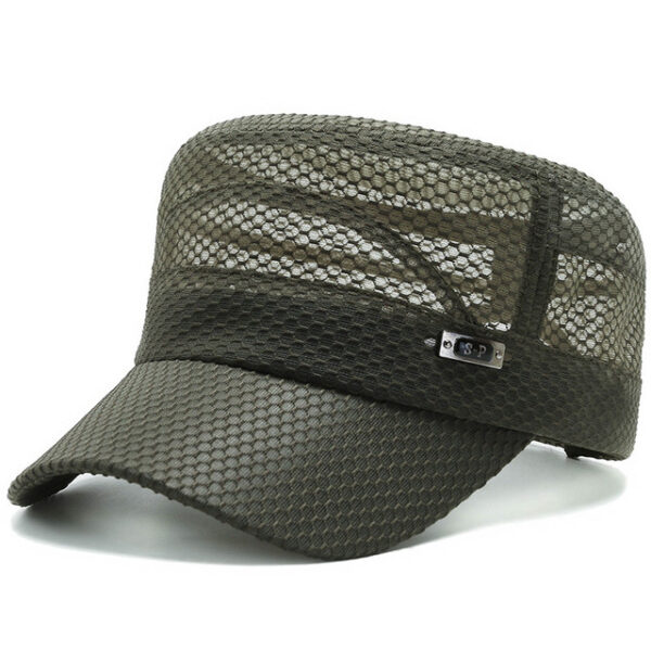 Casquette de baseball militaire plate en maille pour hommes d'été Casquette de baseball respirante solide Femmes Cadet Army Snapback Outdoor 3.jpg 640x640 3