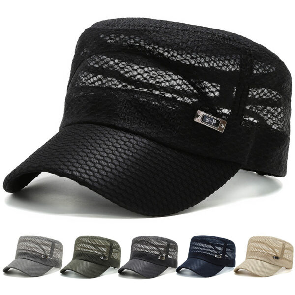 Summer Men s Flat Military Mesh Cap Solid Breathable Baseball Cap Women Cadet Army Snapback Outdoor