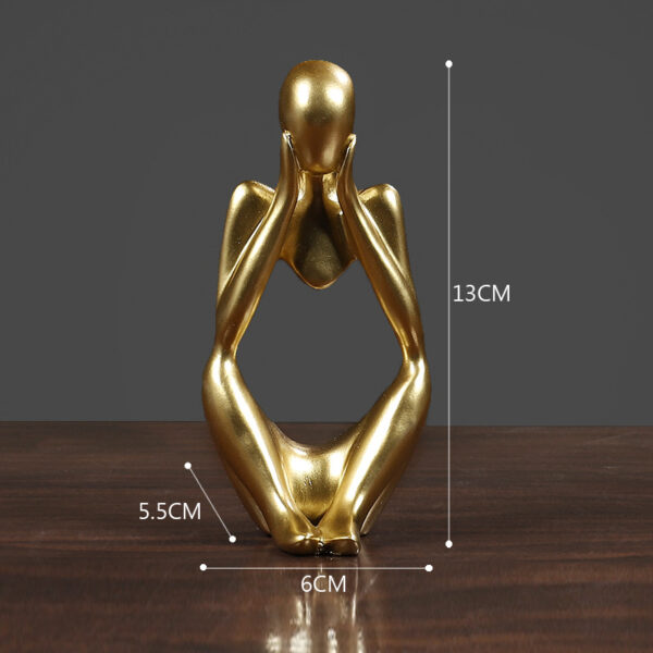 Thinker รูปปั้นเรซิ่น Nordic บทคัดย่อ Figurine งานฝีมือตกแต่งบ้าน Modern Art ประติมากรรมห้องนั่งเล่นเดสก์ท็อปตกแต่ง 5