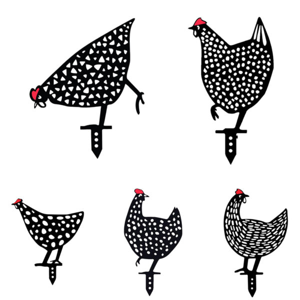 Waterproof акриликалык ачык газон кара тоок логотип Black Chicken Field Pastoral Decoration Chicken Yard Art Garden 1