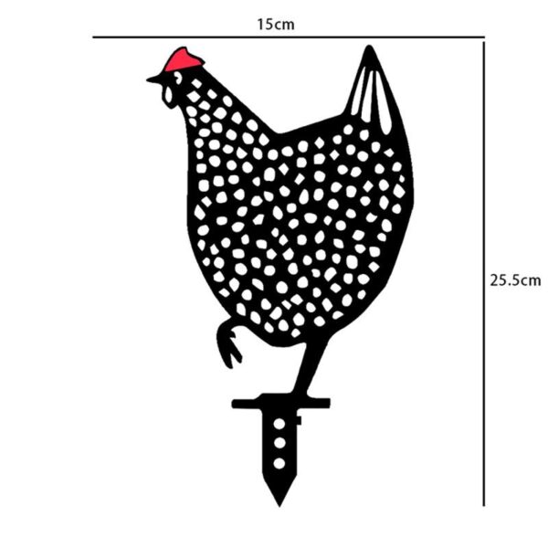 Pelouse extérieure en acrylique imperméable avec Logo de poulet noir, décoration pastorale de champ de poulet noir, cour de poulet, jardin artistique 3