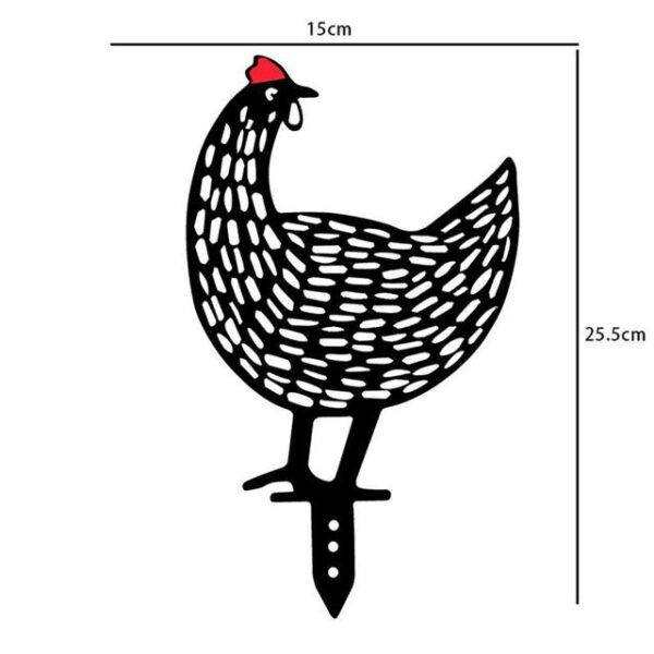 Pelouse extérieure en acrylique imperméable Logo de poulet noir Champ de poulet noir Décoration pastorale Jardin d'art de cour de poulet 4.jpg 640x640 4