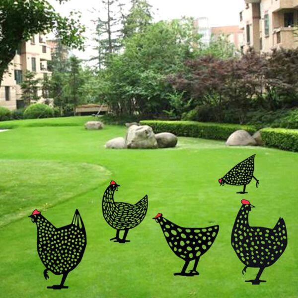 Суу өткөрбөйт акрил сырткы газон Кара тоок логотиби Black Chicken Field Pastoral Decoration Chicken Yard Art Garden