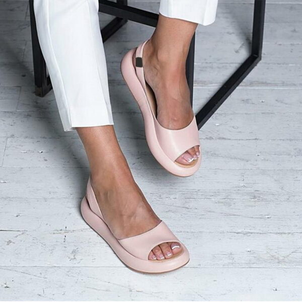 Women 2021 Summer Sandals PVC Leather Shoes Summer Fashionable Open Toes Platform Chaussure Femme Sexy Women 2