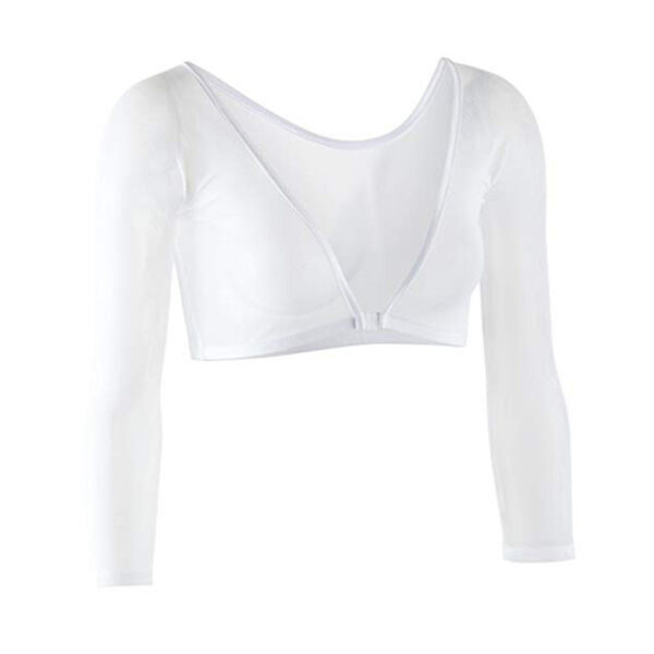 Kvinnor Båda sidor Bär Sheer Plus Size V-hals Långärmad Seamless Arm Shaper Crop Top 5.jpg 640x640 5