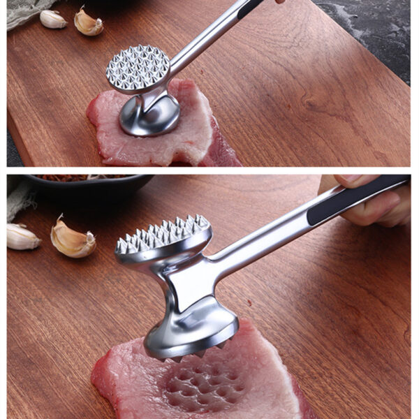 1PC Portable Loose Meat Hammer Long Handle Profession Steak Pork Meat Tenderizer Needle Zinc Alloy Kitchen 3