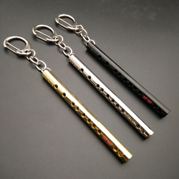 1Pc Mini pocket Musical Instrument Keychain Cosplay prop Accessories flute keyring key chain Pendant 2