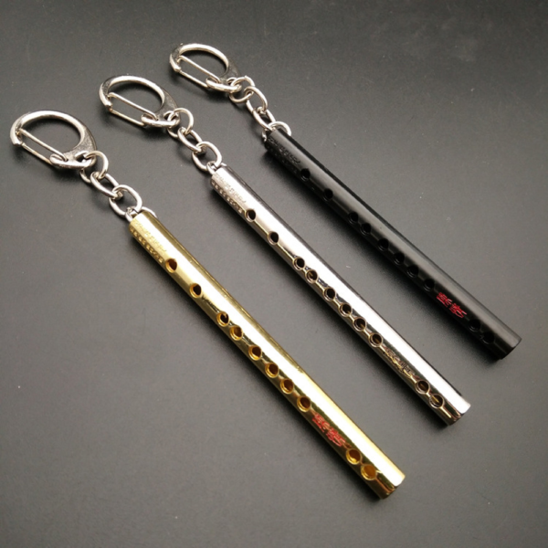1Pc Mini pocket Musical Instrument Keychain Cosplay prop Accessories flute keyring key chain Pendant 4