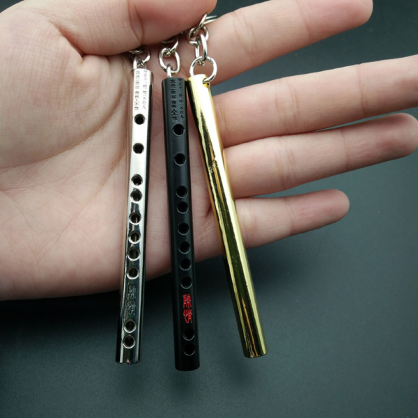 1Pc Mini pocket Musical Instrument Keychain Cosplay prop Accessories flute keyring key chain Pendant