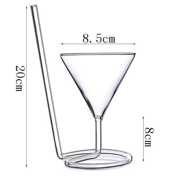 220ml Cocktail Glass Creative Screw Spiral Straw Molecule Wine Glass Champagne Goblet Party Bar Drinking Glasses 2
