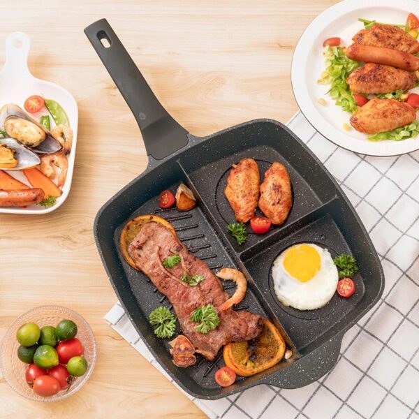 3 sa 1 nga Frying Pan Crepe Maker Gibaga nga Omelet Pan Non stick Egg Steak Ham Pancake 1