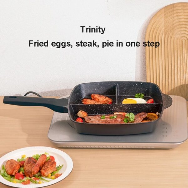 3 in 1 Frying Pan Crepe Maker Thickened Omelet Pan Non stick Egg Steak Ham Pancake 2