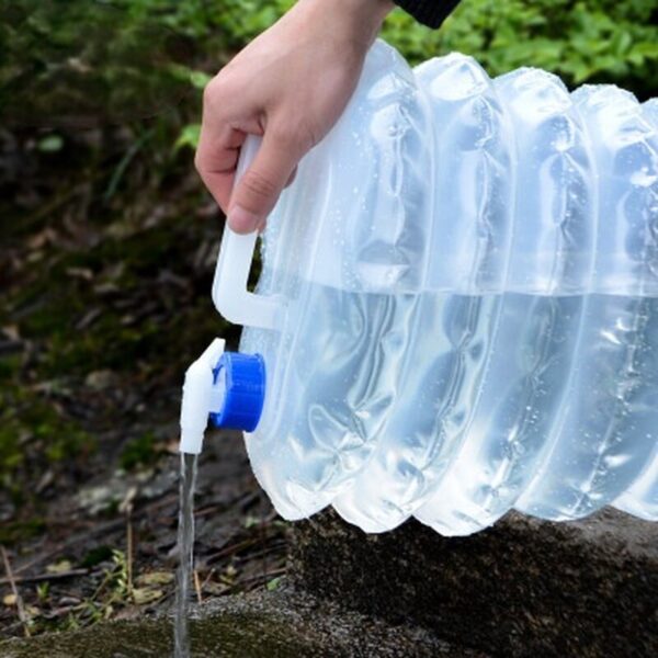 5L 15L Outdoor Collapsible Water Bag Camping Foldable Water Containers Drinking Multifunction Telescopic Storage Water Bottle