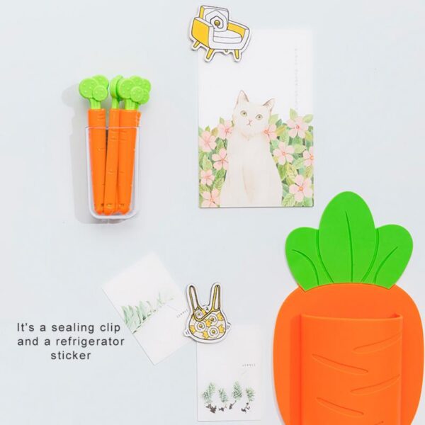 5pcs Bag Clips Portable Food Snack Bag Sealing Clamp Carrot Shape Food Fresh Keep Organizer Sealing 4