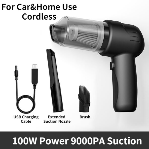 Bezdrátový vysavač do auta 9000PA Pro domácí použití v autě Přenosný bezdrátový mini vysavač s vysokým sáním 4
