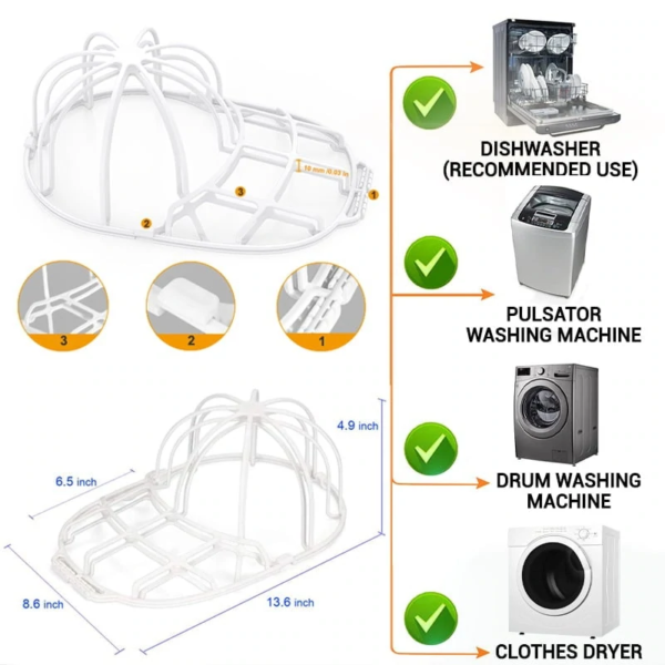 Caps Cleaning Assistant Baseball Cap Washer Shelf Storage Rack Quick Tightening Drying Easy to Use Hat 3