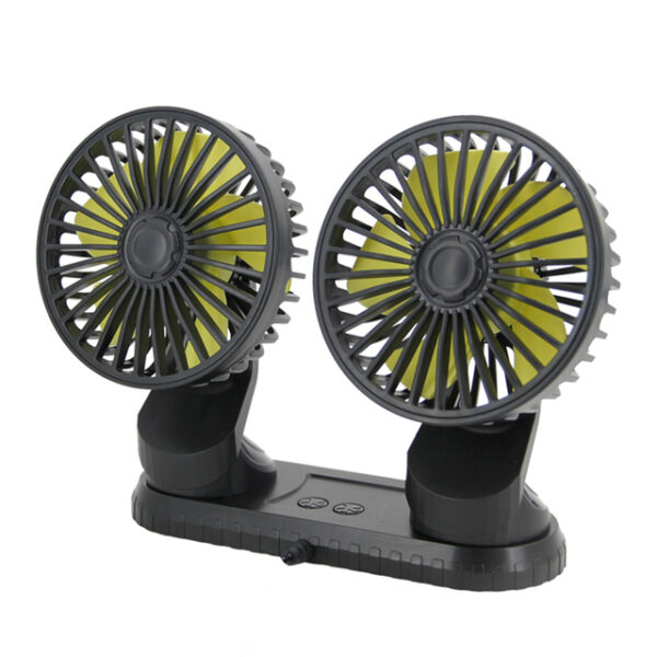 Car Dual Fan Car Interior Accessories 360 Degrees round Car Cooling Accessories Swing Fan Ventilation