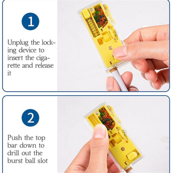 Cigarette Beads Dispenser Automatic Filling Box Filter Applicator DIY Explosion Beads Pusher Tool Cigarettes Holder 1