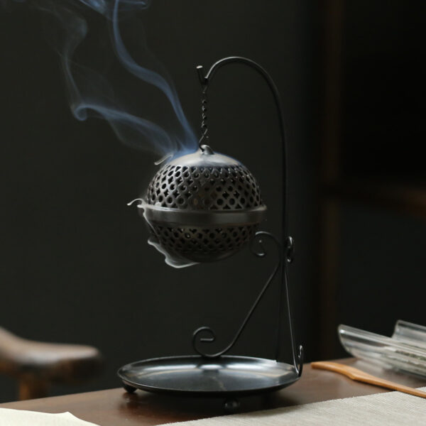 Creative Retro Iron Frame Incense Burner Backflow Incense Burner Holder With Drop Ball Traditional Design Home 3