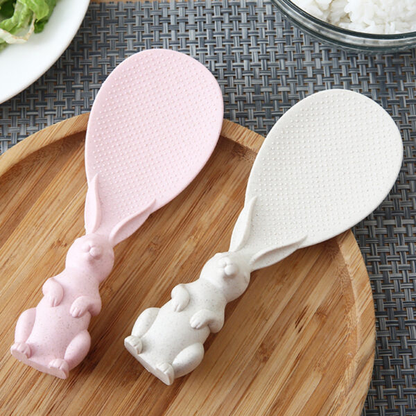 Creative Wheat Straw Rice Spoon Cute Luav Non stick Rice Stereoscopic Rice Shovel Household Plastic Cartoon 2