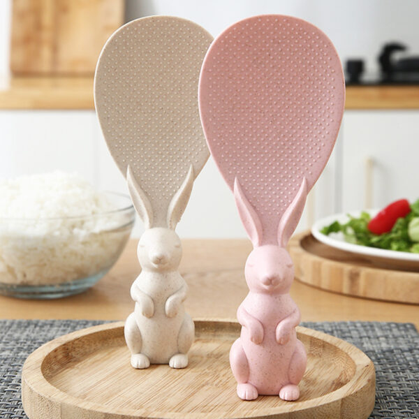 Creative Wheat Straw Rice Spoon Cute Luav Non stick Rice Stereoscopic Rice Shovel Household Plastic Cartoon