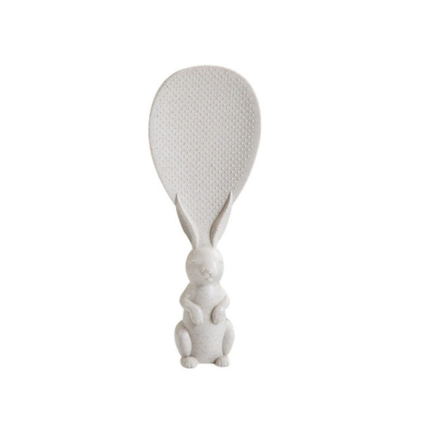 Creative Wheat Straw Rice Spoon Cute Rabbit Non stick Rice Stereoscopic Rice Shovel Household Plastic