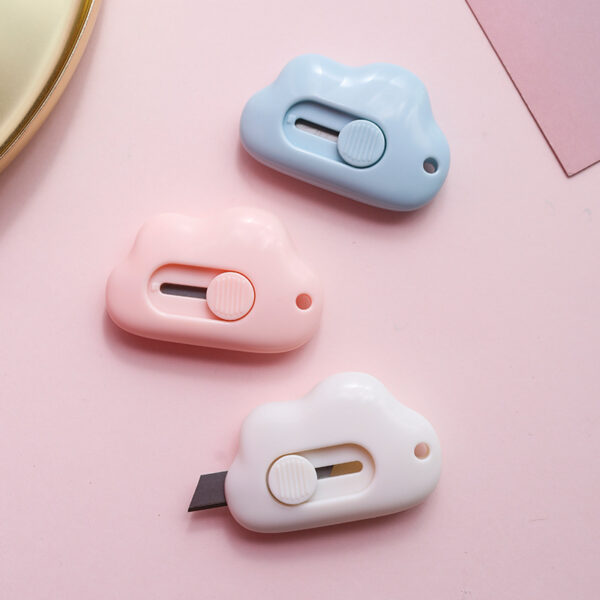 น่ารักกระต่าย Cloud สี Mini แบบพกพายูทิลิตี้มีดเครื่องตัดกระดาษตัดกระดาษใบมีดโกนสำนักงานเครื่องเขียน 1