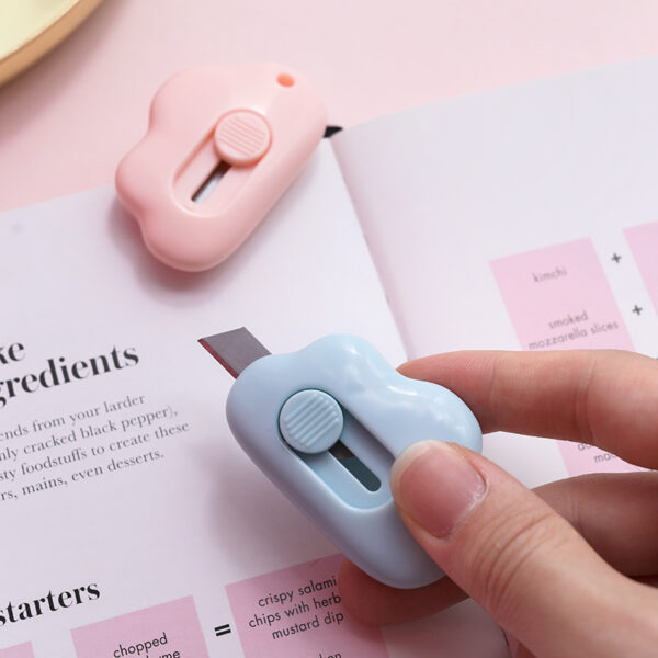 Cute Rabbit Cloud Color Mini Portable Utility Knife Paper Cutter Cutting Paper Razor Blade Office Stationery 2