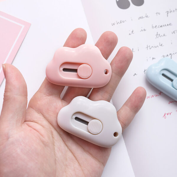 I-Cute Rabbit Cloud Color Mini I-Portable Utility Knife Paper Cutter Cutting Paper Razor Blade Office Stationery