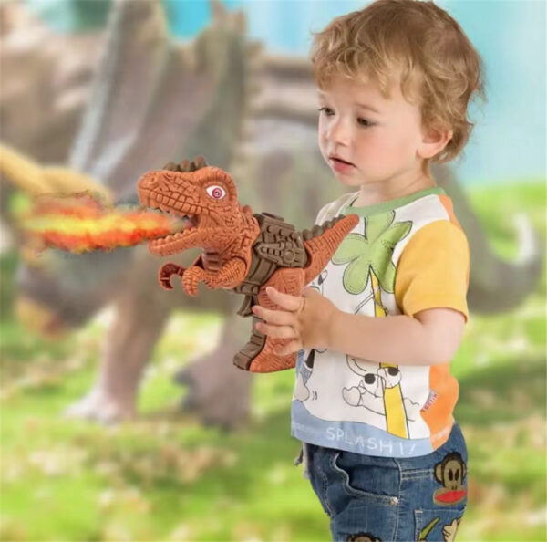 Dinosaur sound fire spray gun Tyrannosaurus Rex Triceratops sound light summer outdoor disinfection safe gun kids 5